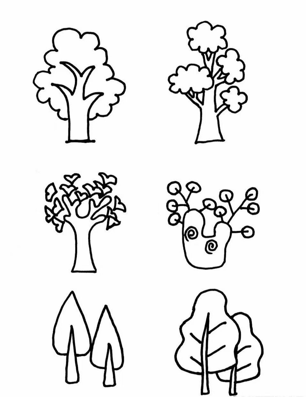 简笔画:不同的大树99造型
