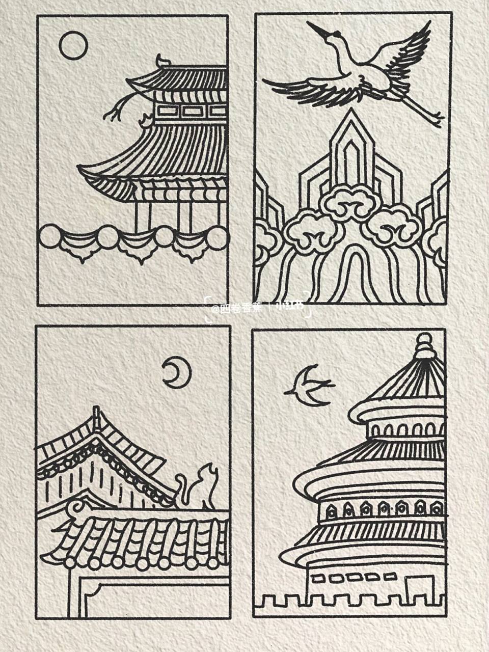 故宫简笔画 临摹 #可爱简笔画# #画画的日常# #简笔画教程# #自学画画