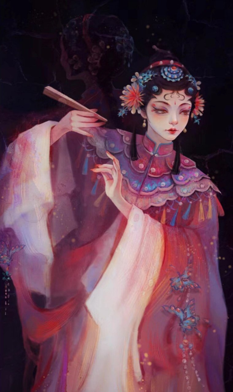 古风头像古风插画戏子篇 今日份的古风头像,古风壁纸送到～侵删～侵删