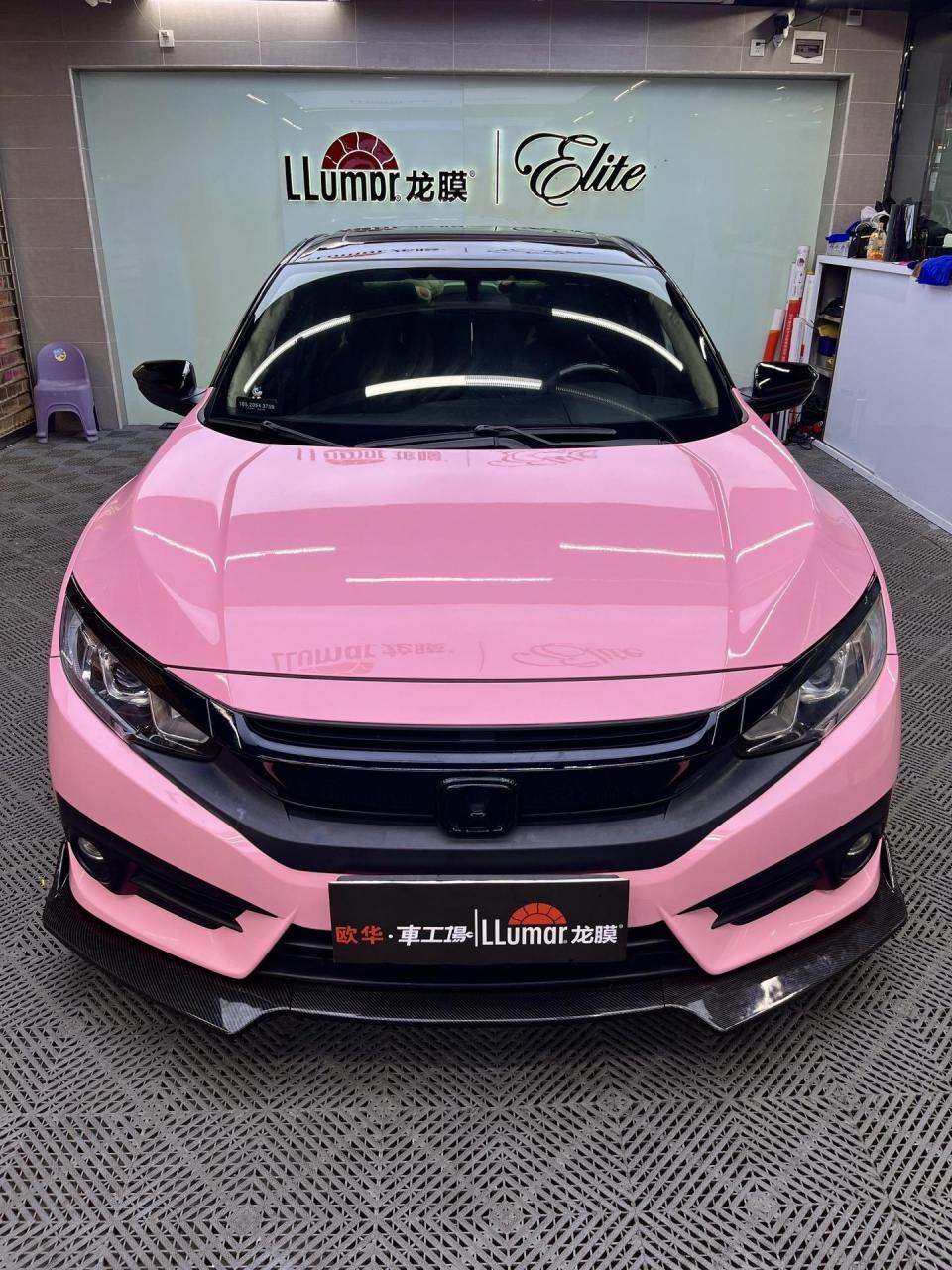 本田十代思域-改色变装「樱花粉」.