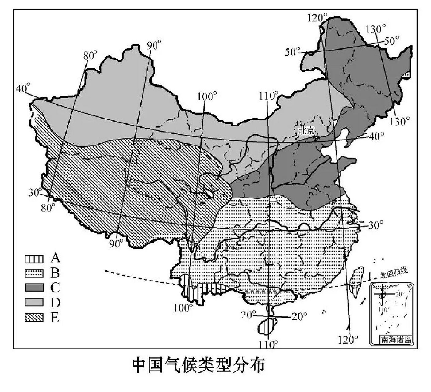 中国气候轮廓图图片