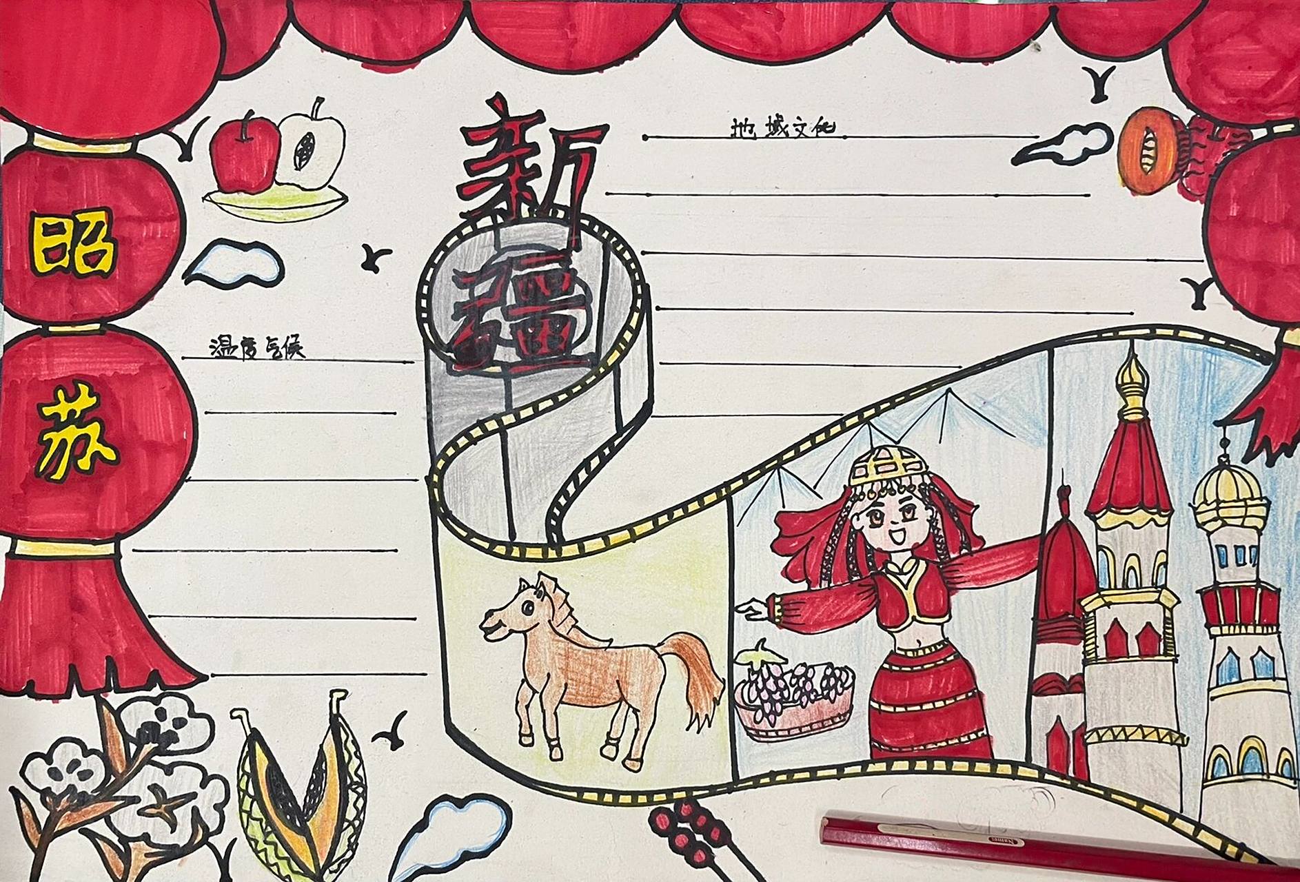 新疆主题手抄报