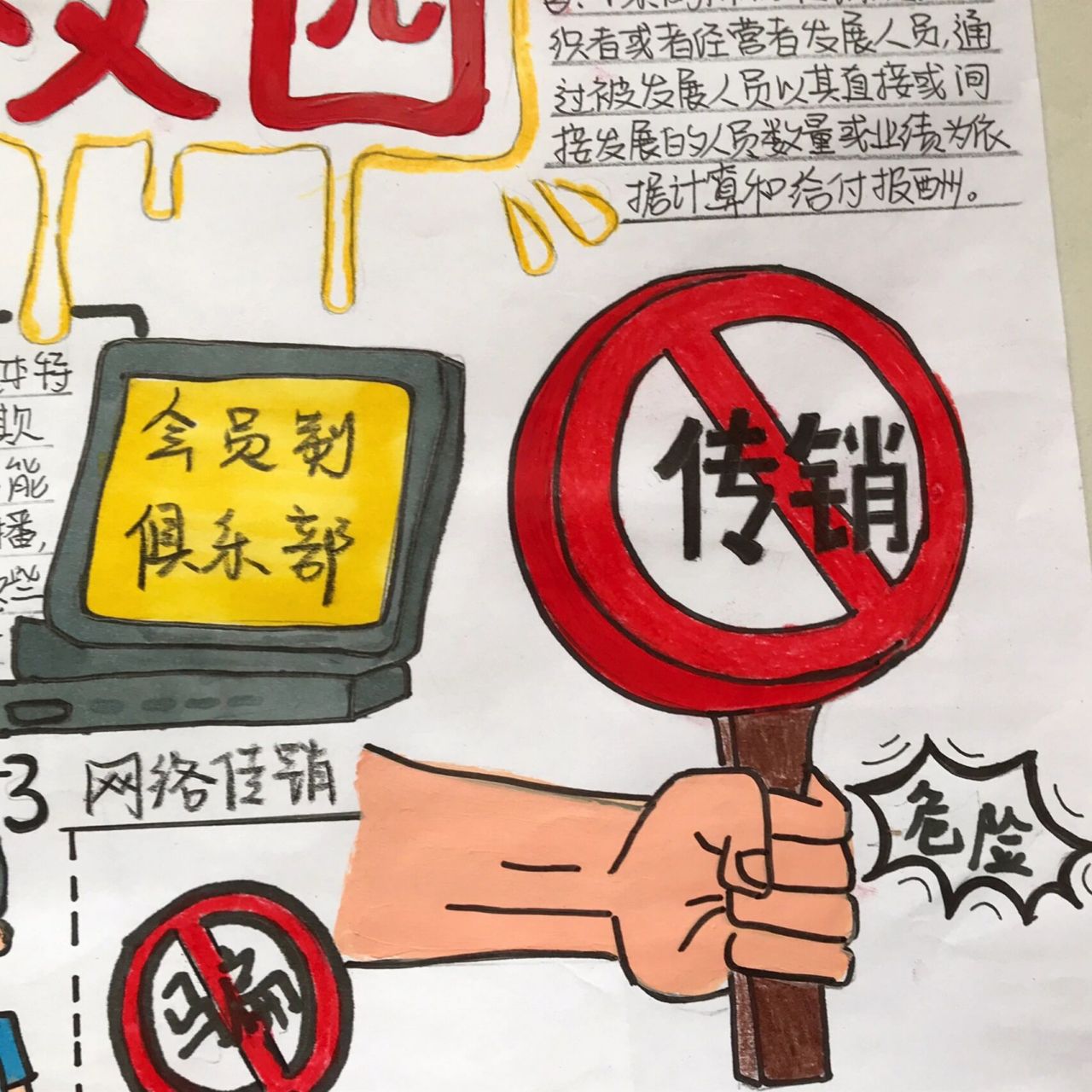 抵制传销 净化校园主题手抄报
