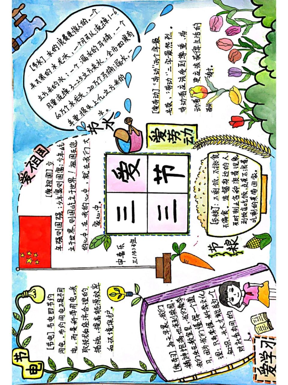 三爱三节手抄报 小学生手抄报,需要原图的小伙伴请留言,看到就会回复.