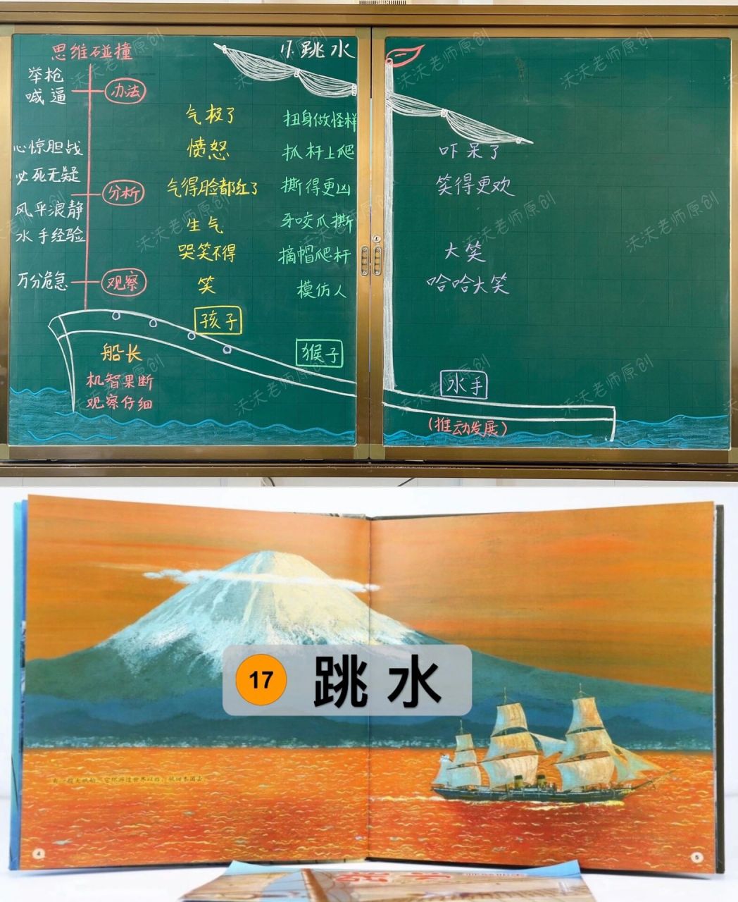 五年级下册《跳水》原创板书设计 【板书设计意图】 1.