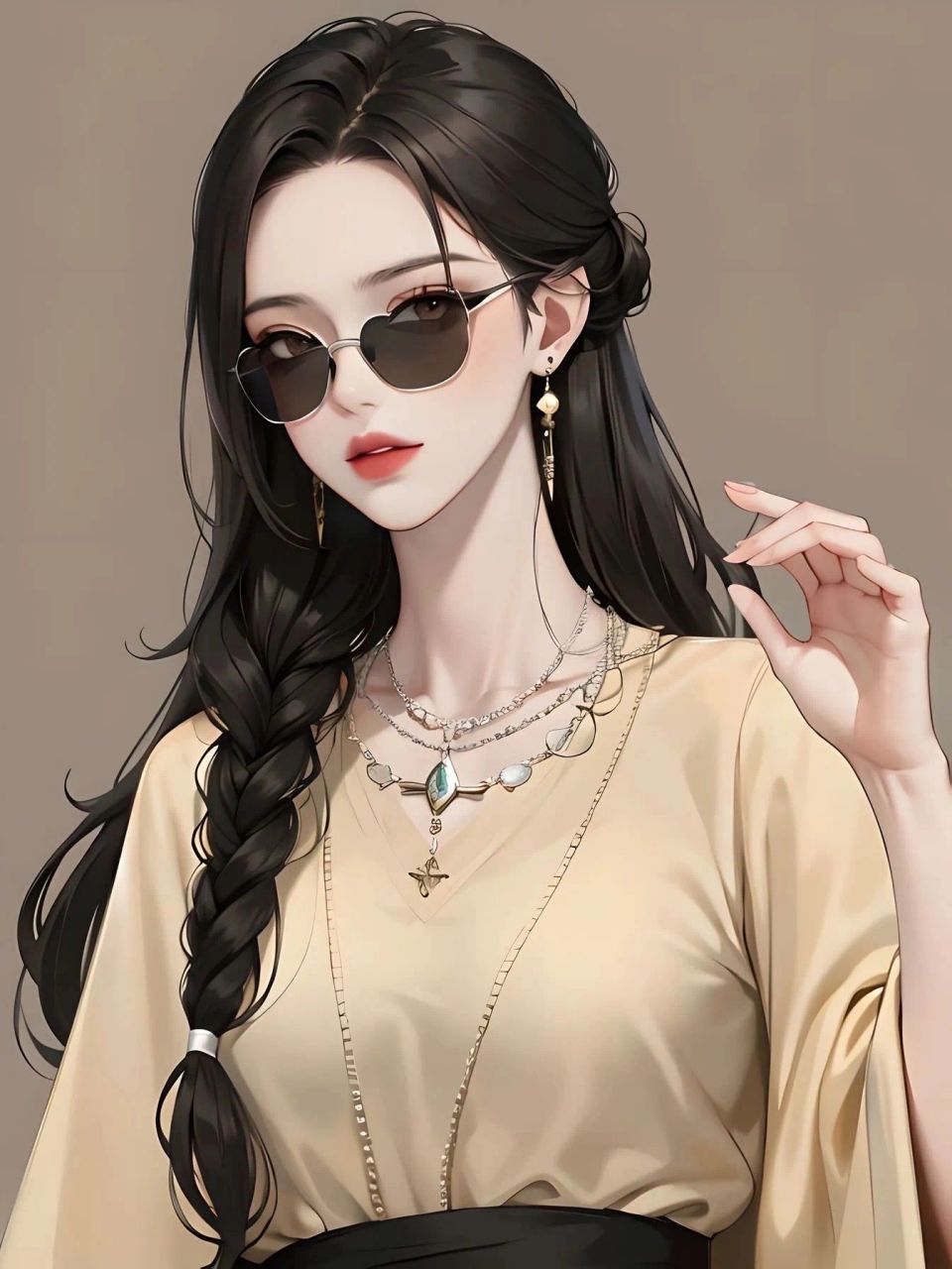 戴墨镜的女孩|很酷很飒!   墨镜一戴,谁都不爱～三张图的发型都很美