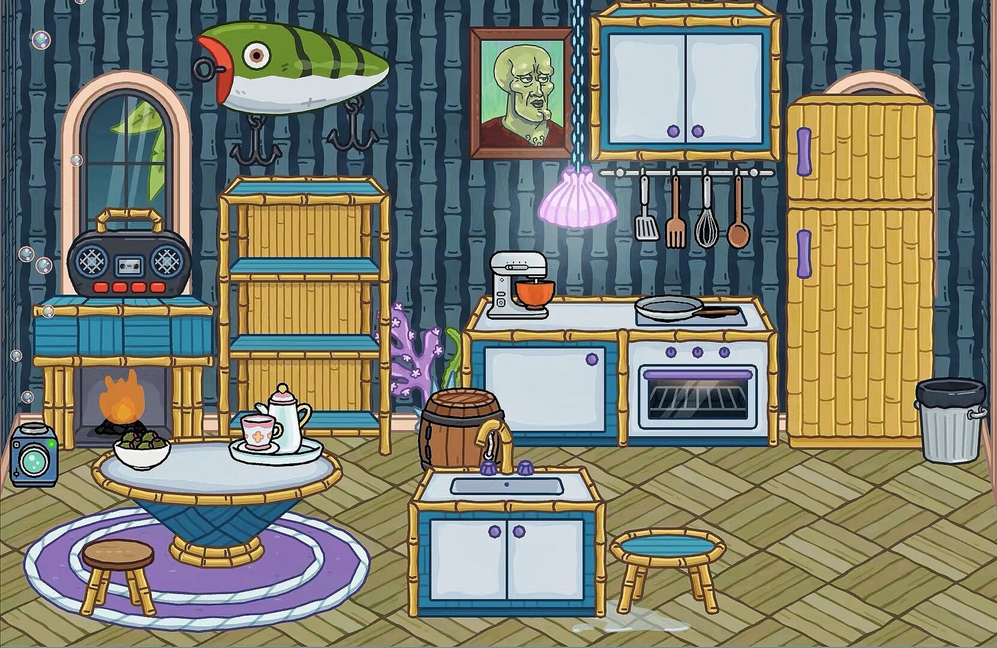 托卡联动海绵宝宝07/章鱼哥房子布置 这一期是章鱼哥的92