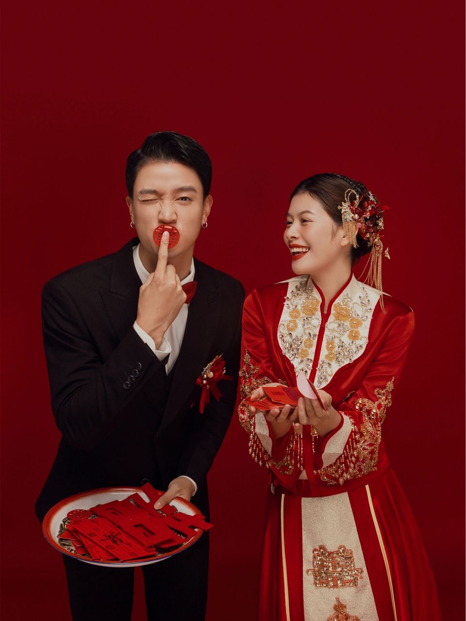 中式婚纱照# #室内婚纱照# #内景婚纱照# - 不同于以往的传统中浇