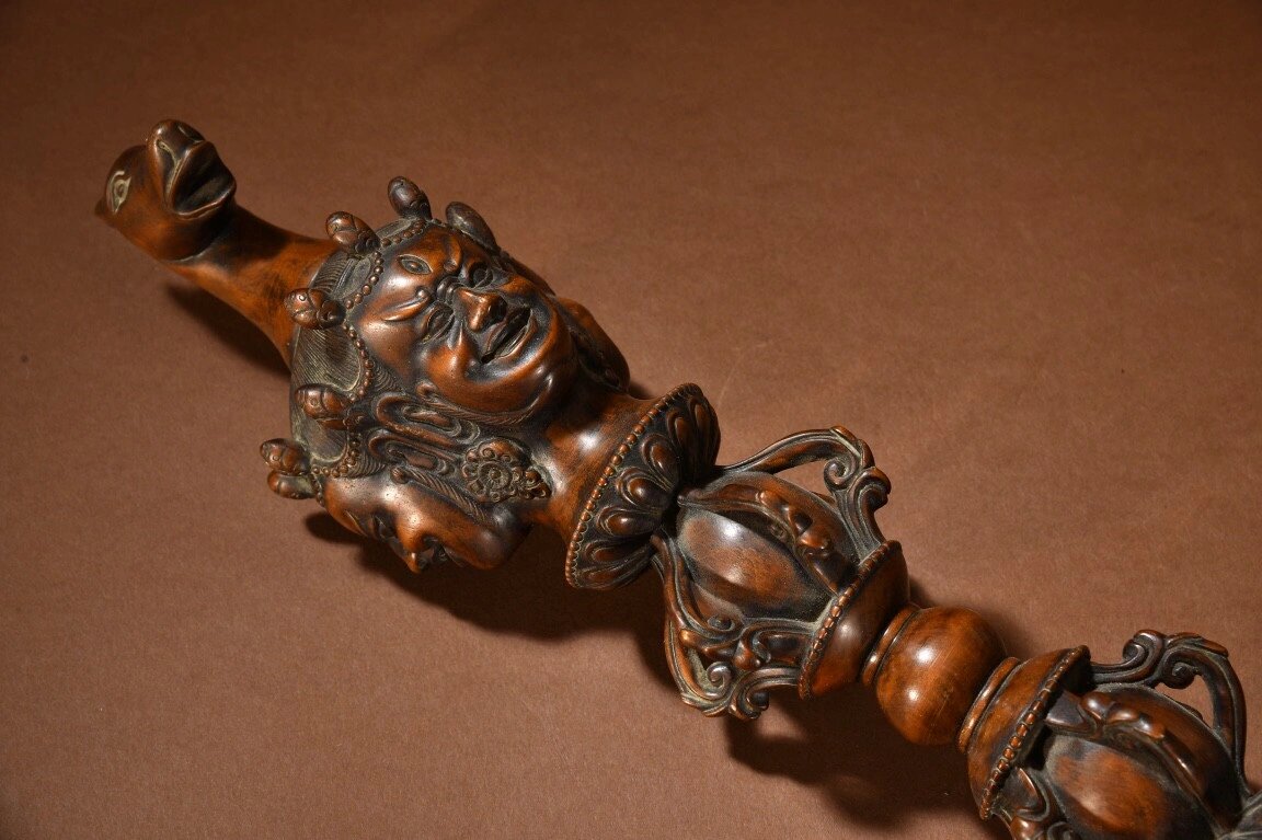 清代 藏传黄杨木秽迹金刚杵