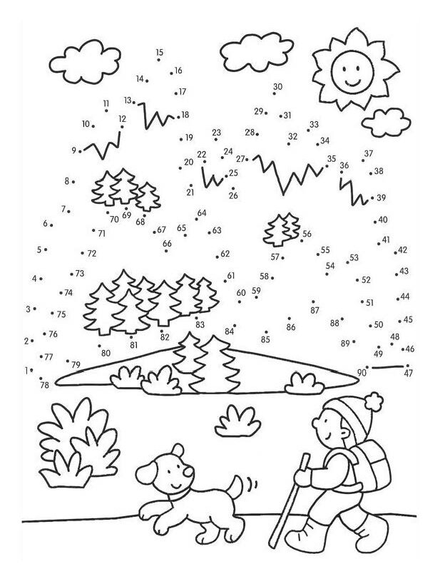 数学启蒙961-100数字连线绘画 暑假在家可以玩的数学启蒙961-100