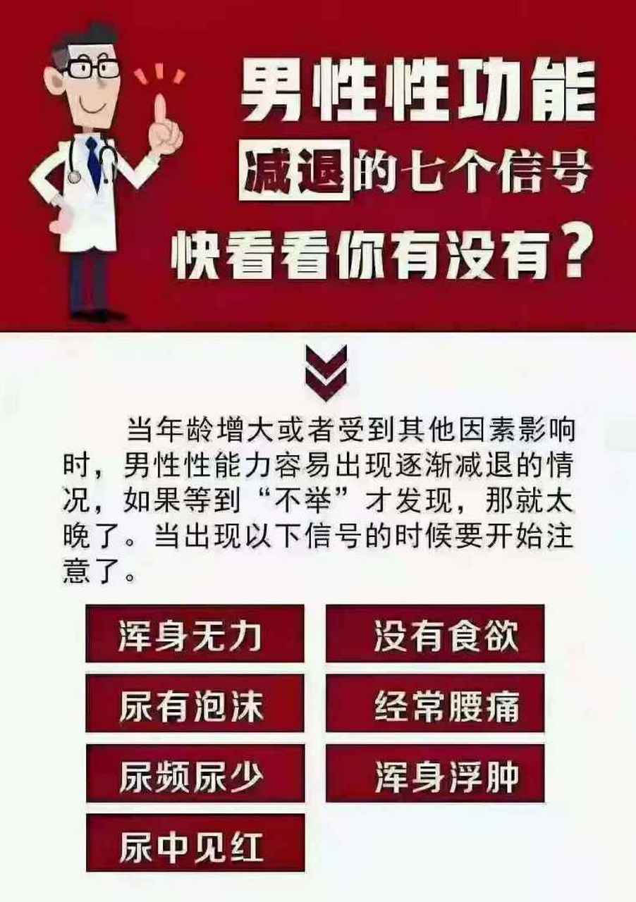 廊坊友誼醫院男科科普:男性健康知識,功能減退的7個信號,快看下你有沒