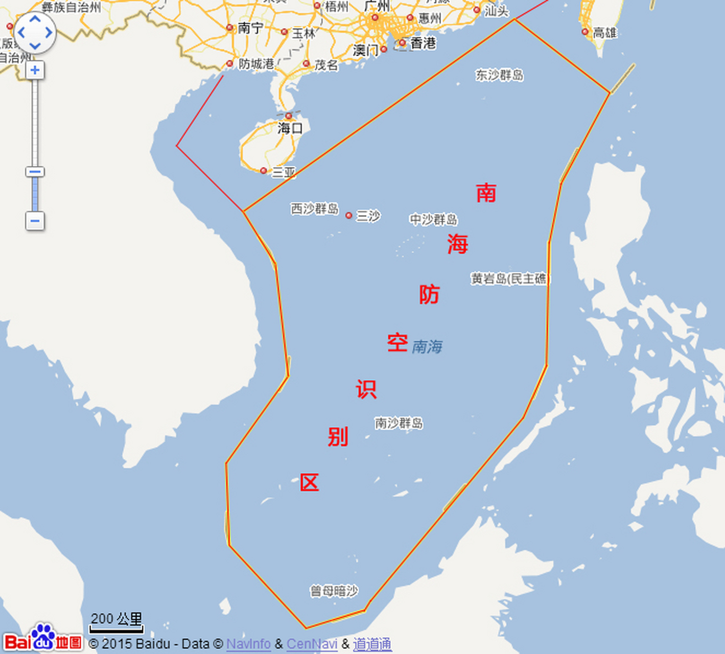 南海防空识别区规划图图片