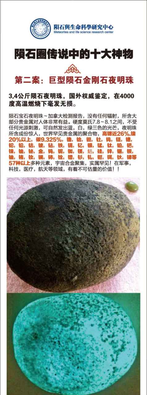 陨石圈传说中的十大神物第二案:巨型陨石金刚石夜明珠