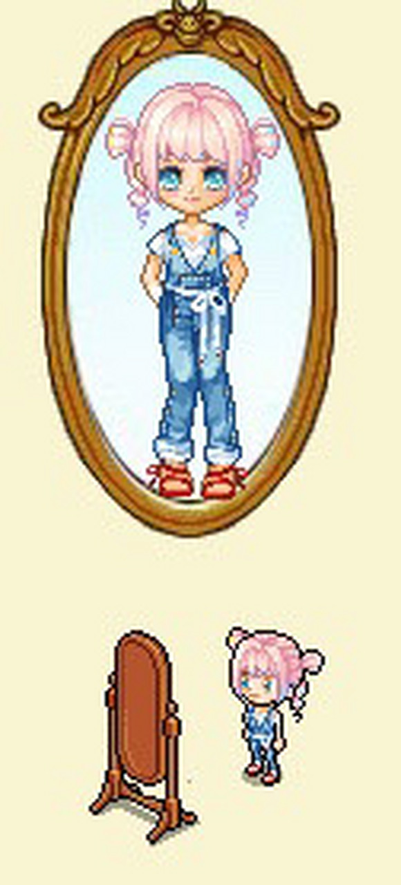 皮卡堂女生搭配第186期   女发:春季卷卷女发   服装:牛仔背带裤套装