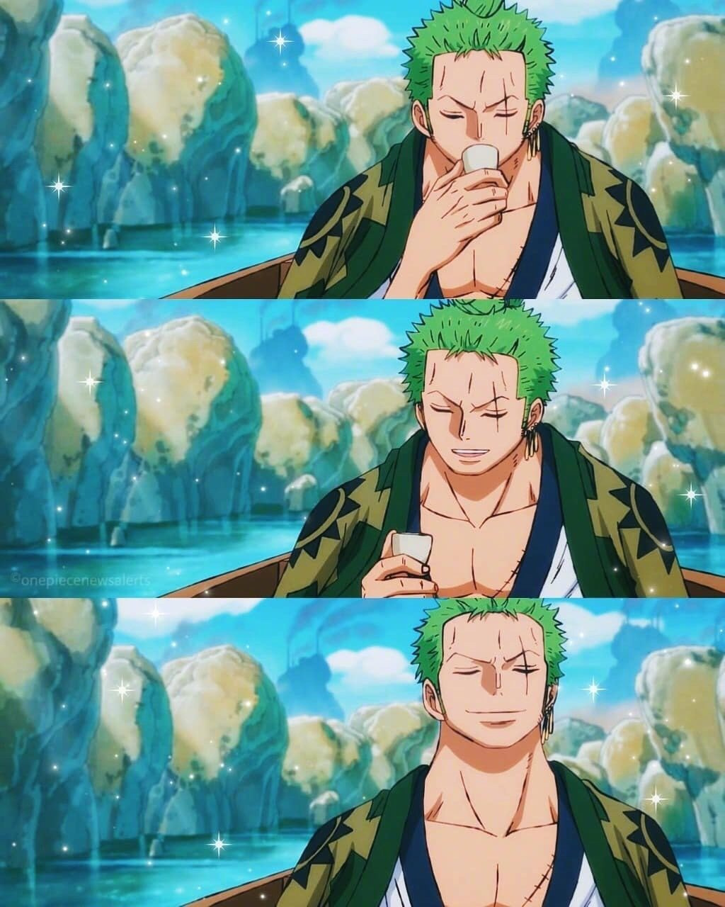 海贼王# 索隆:一人我饮酒醉  索隆真是忒帅了啊 忧郁小王子有木有