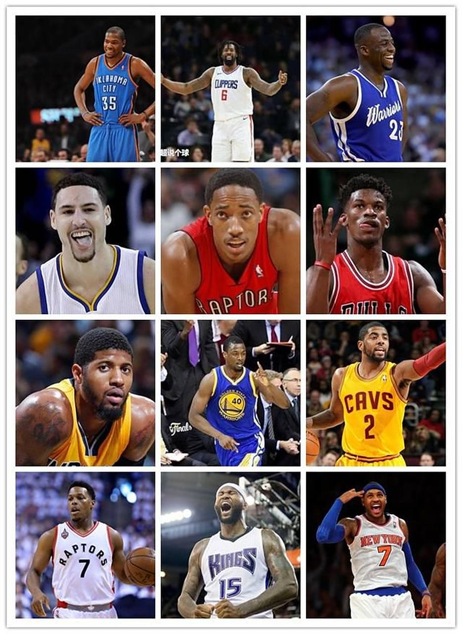 2016年梦十二队:凯文-杜兰特,德安德烈-乔丹,德雷蒙德-格林,克莱
