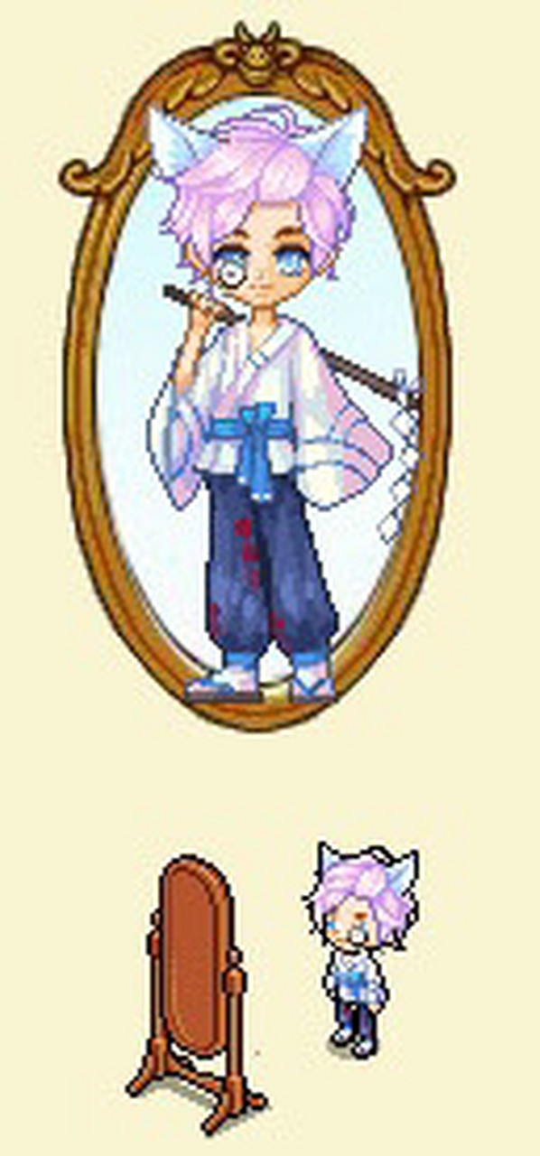 皮卡堂男生搭配第四十六期 发型: 静谧男发 眼瞳:深情蓝眸 服装:和风