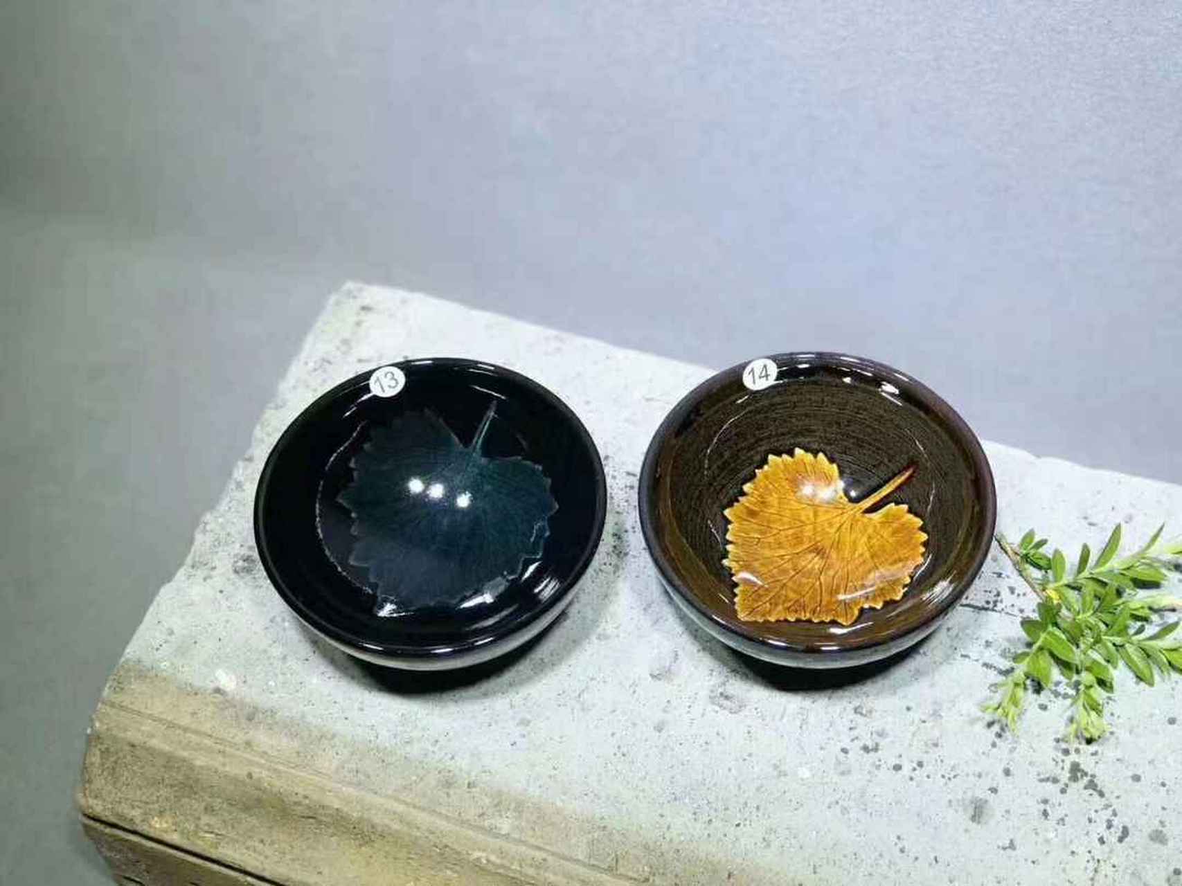 1314#(爱心)520木叶对杯       朱柏青敛口盏