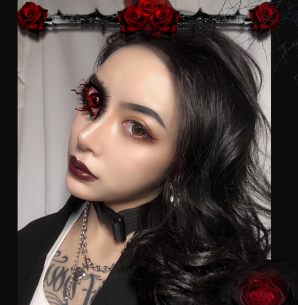 暗黑妆容|暗黑系哥特少女性冷淡厌世妆 平时很喜欢画暗黑风格的妆容