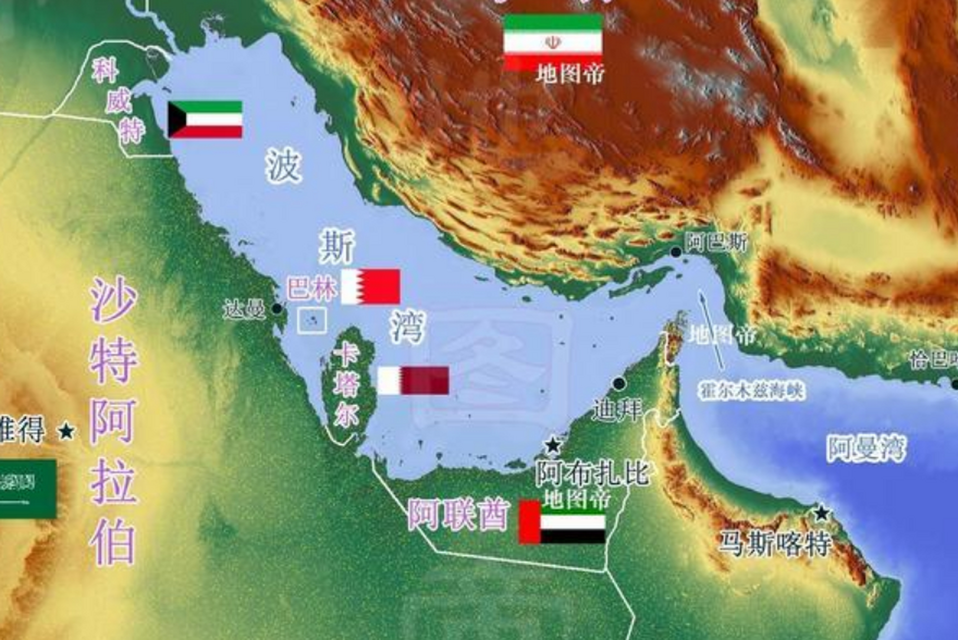 伊朗周边国家地图图片