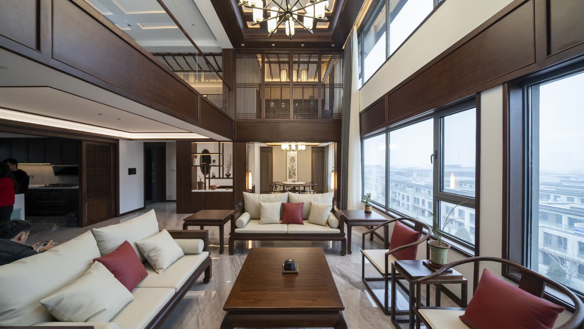 宁夏银川项目#新中式# #复式背景墙