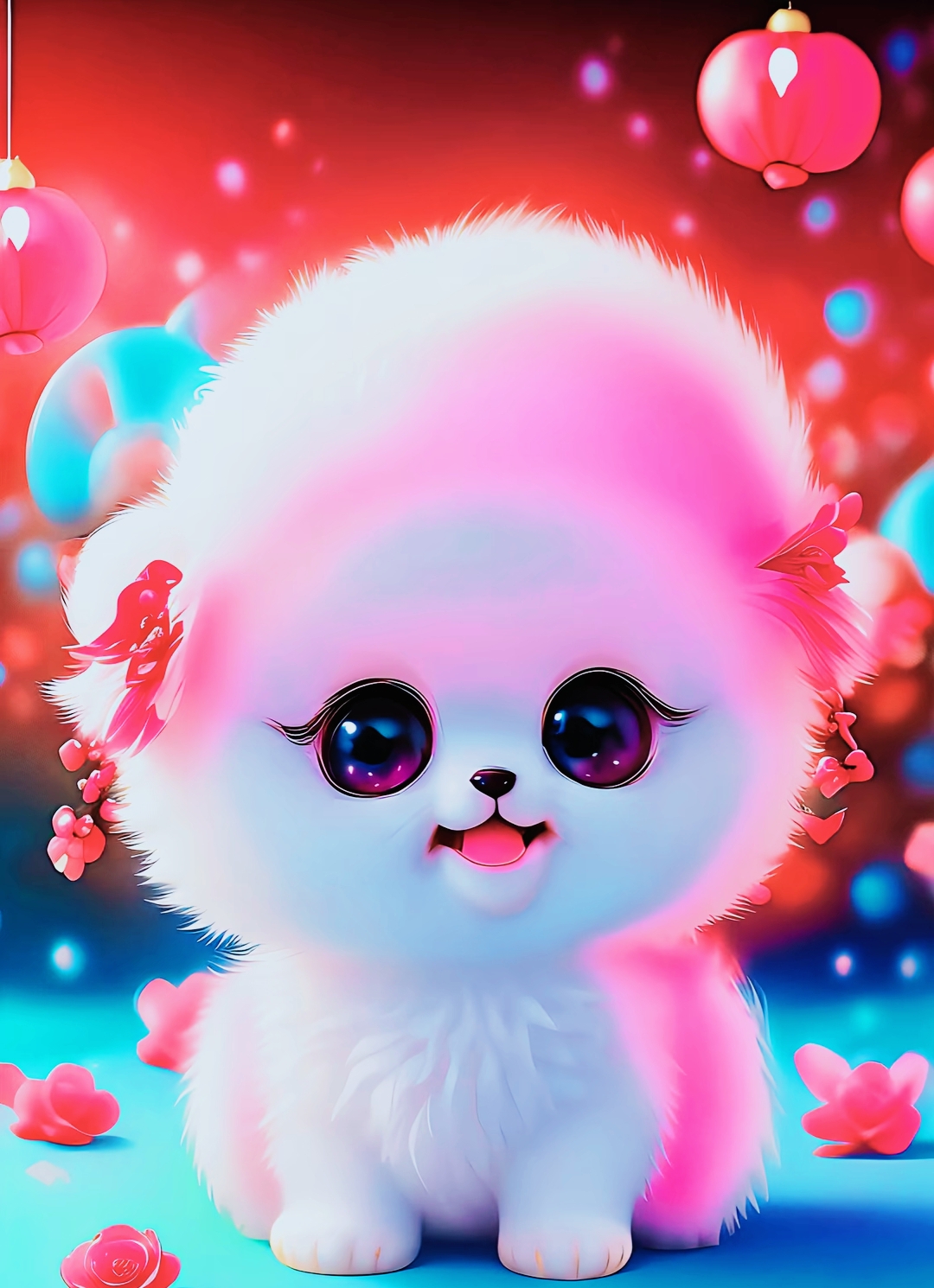 9894毛茸茸的粉色小狗,真是让人心都要融化了呢!