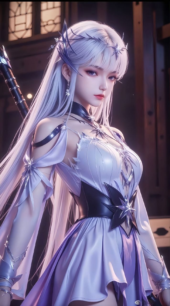 圣采儿真是太酷了,银白色的头发配上这身铠甲,简直帅炸了!