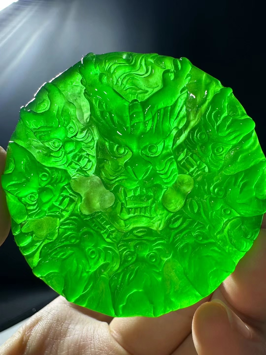 老翡翠 双面工 精工厚牌