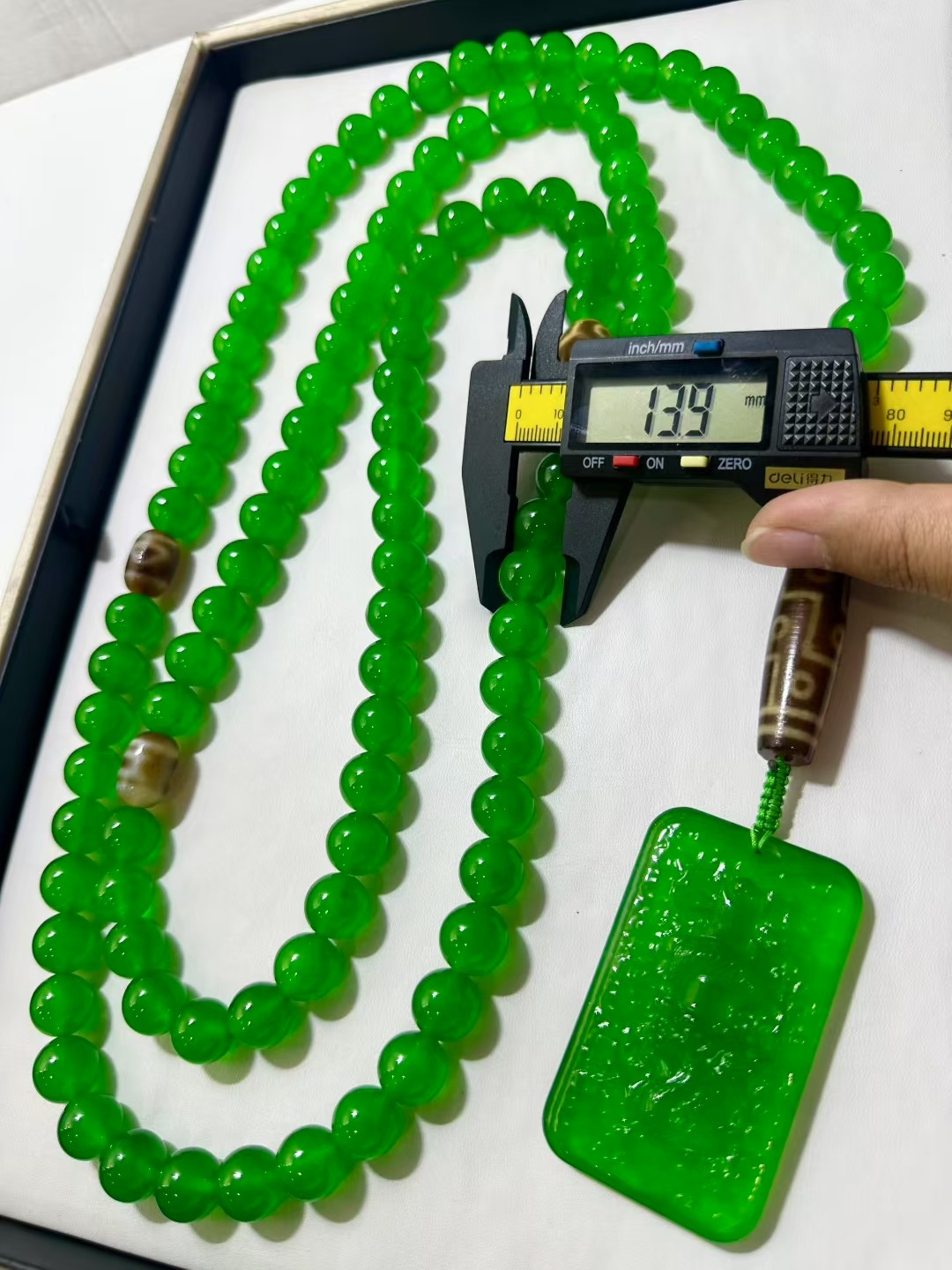 高冰 老翡翠 完美珠 【九眼天珠 龙腾盛世108佛珠】 珠子直径1.4mm