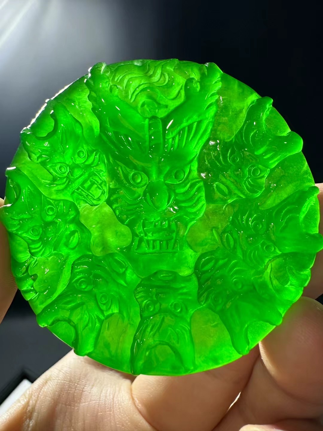 老翡翠 双面工 精工厚牌