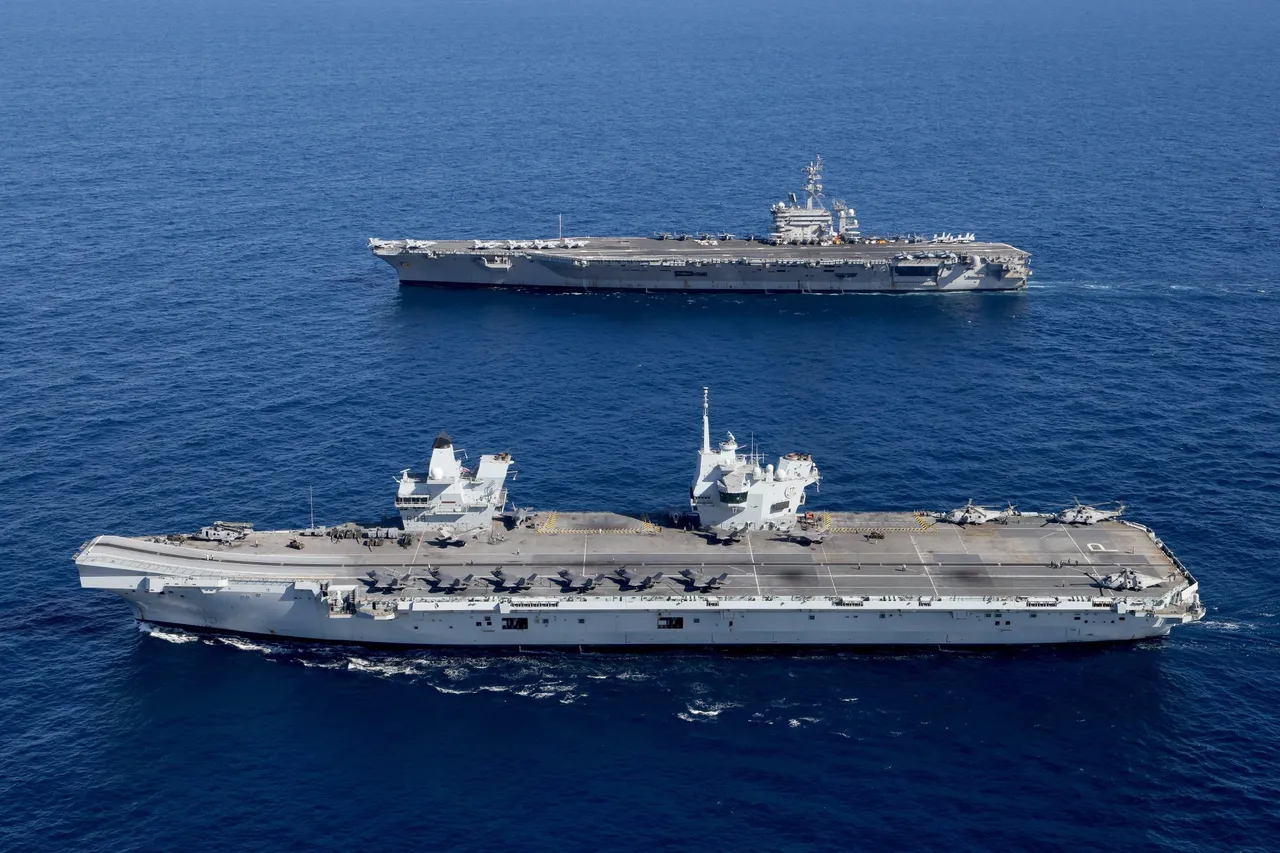 英美航母舰队在澳大利亚北部区域集结,这是2025年7月18日,作为演习的