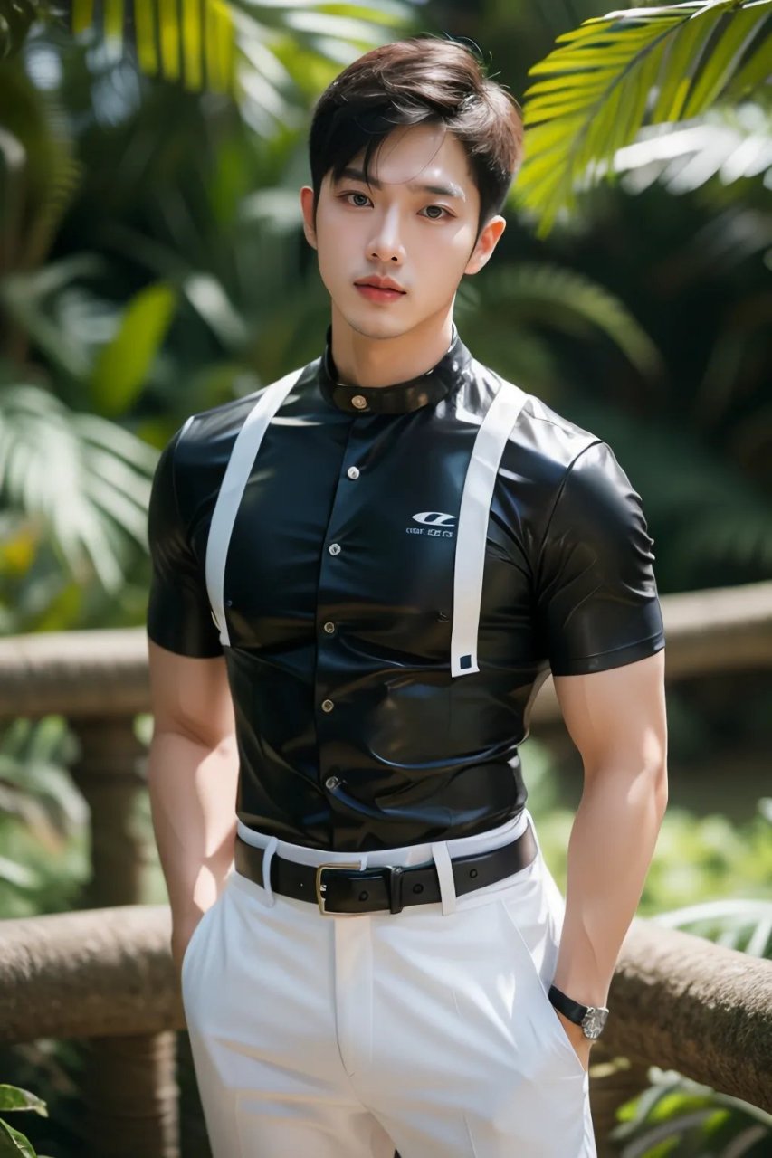 帅哥壁纸,夏日阳光明媚,肌肉警察帅哥来了