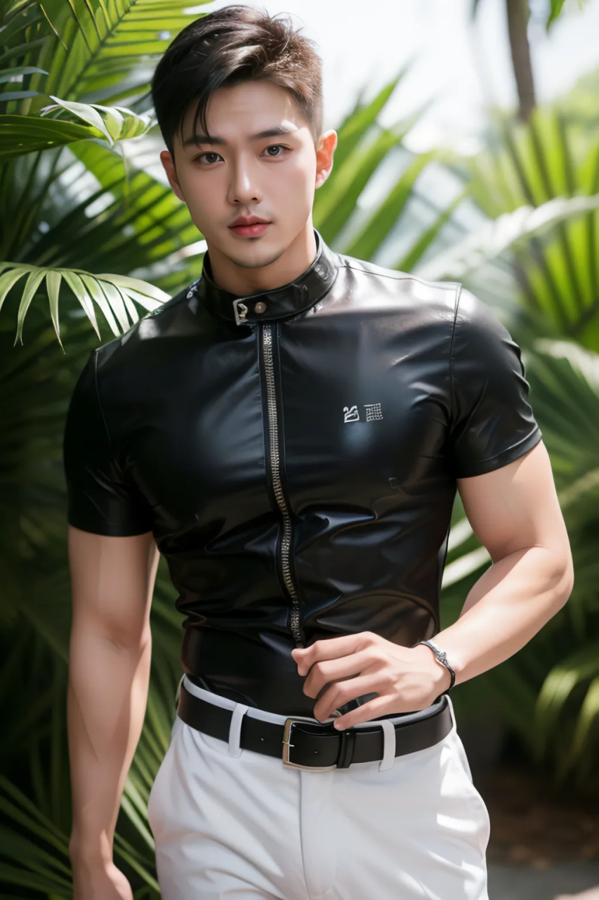 帅哥壁纸,夏日阳光明媚,黑色衬衫