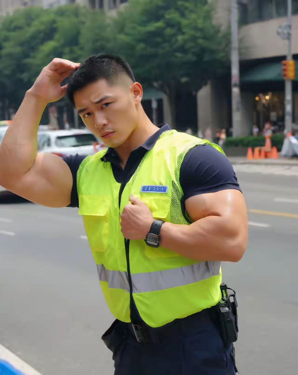 动态夏日征集令#  帅哥壁纸,看看,夏天阳光.有心就好,俊朗的警察