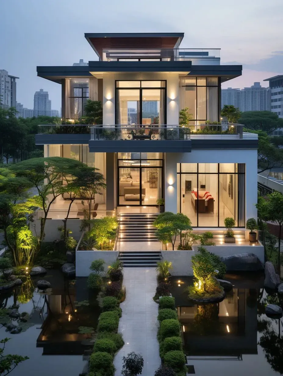 这座现代中式别墅,仿佛将传统与现代完美融合.