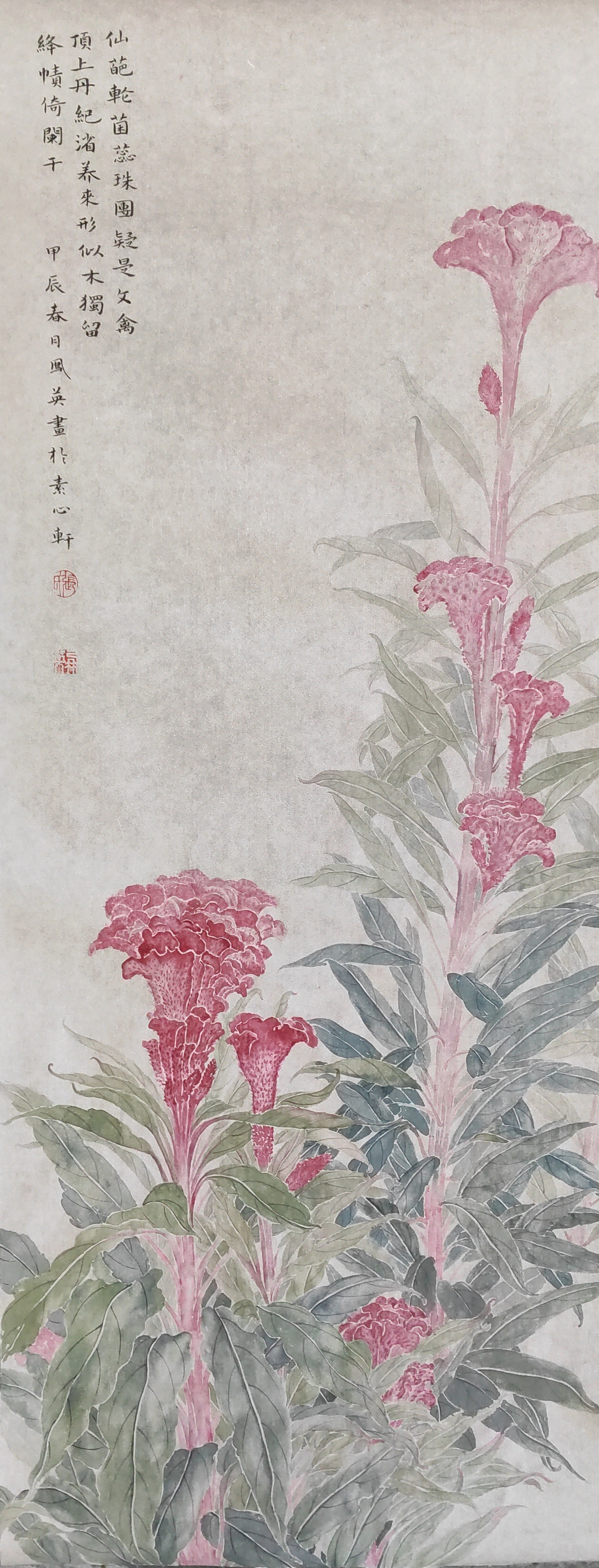 鸡冠花#没骨画# #原创作品.@张凤英书画的动态