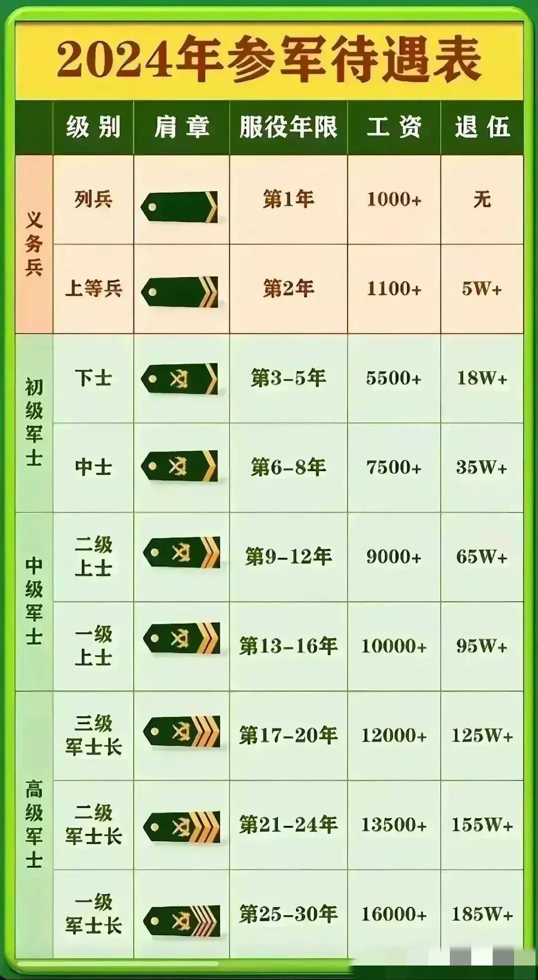 最新肩章军衔图解图片