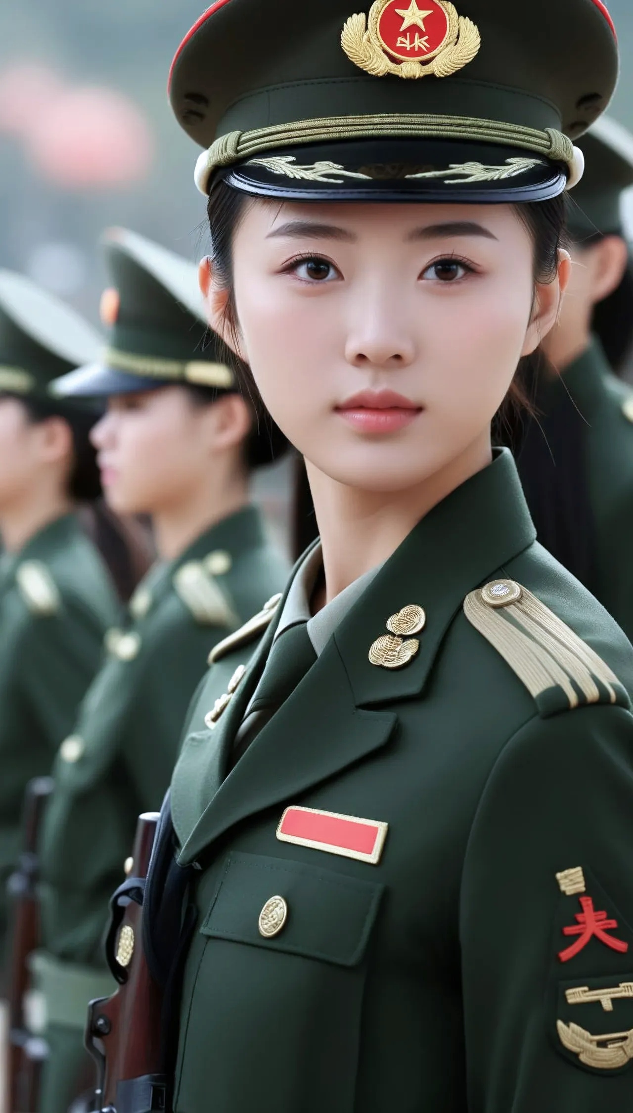 女兵风采对联图片