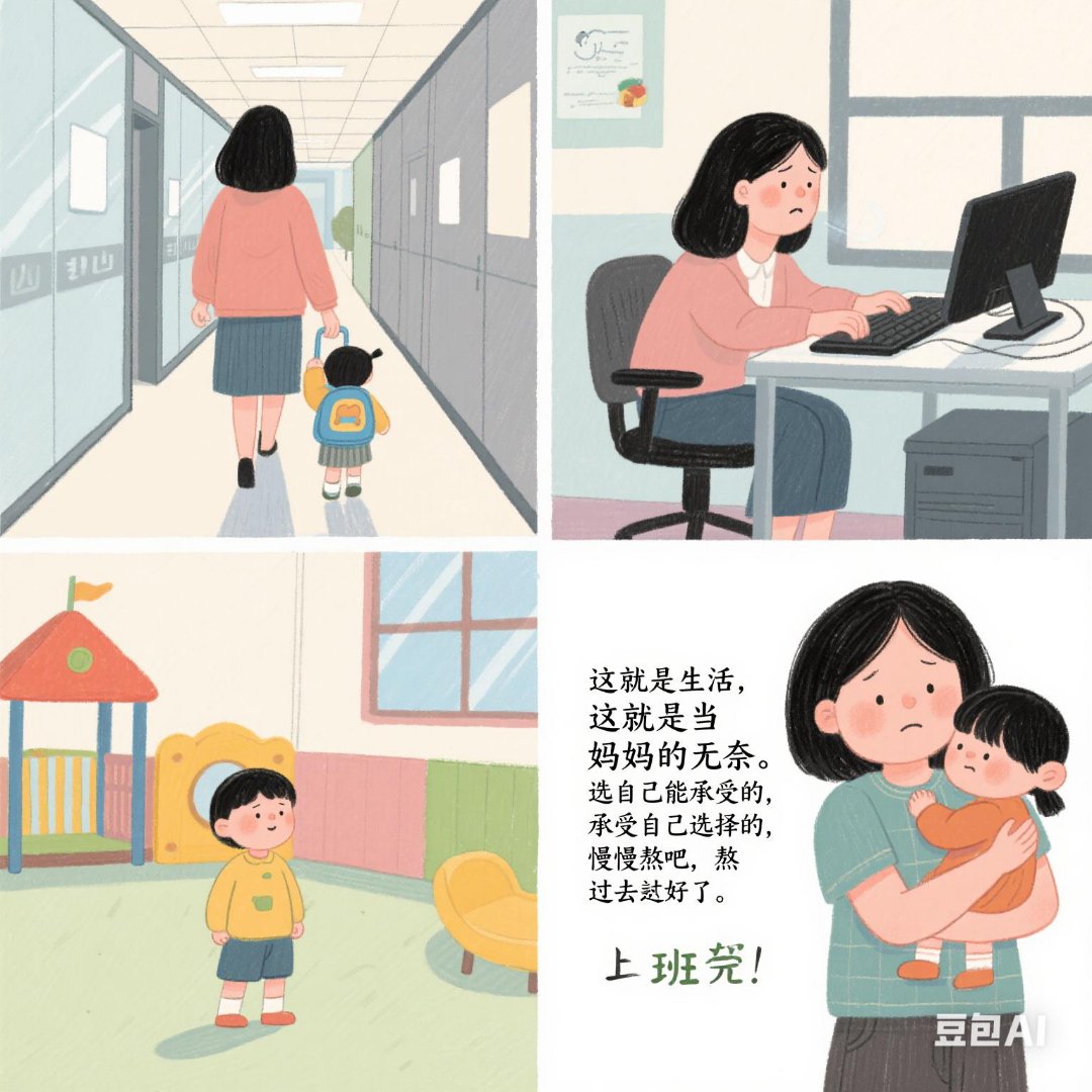 "工作和陪娃终究两难全,没有兼顾,只有牺牲,顾得了孩子上不了班,上班