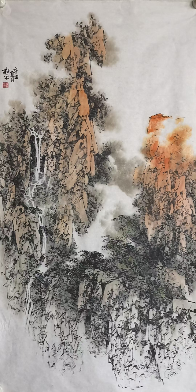 欣赏画家〈杜平新作山水画作品〉 杜平,又名杜稍多.