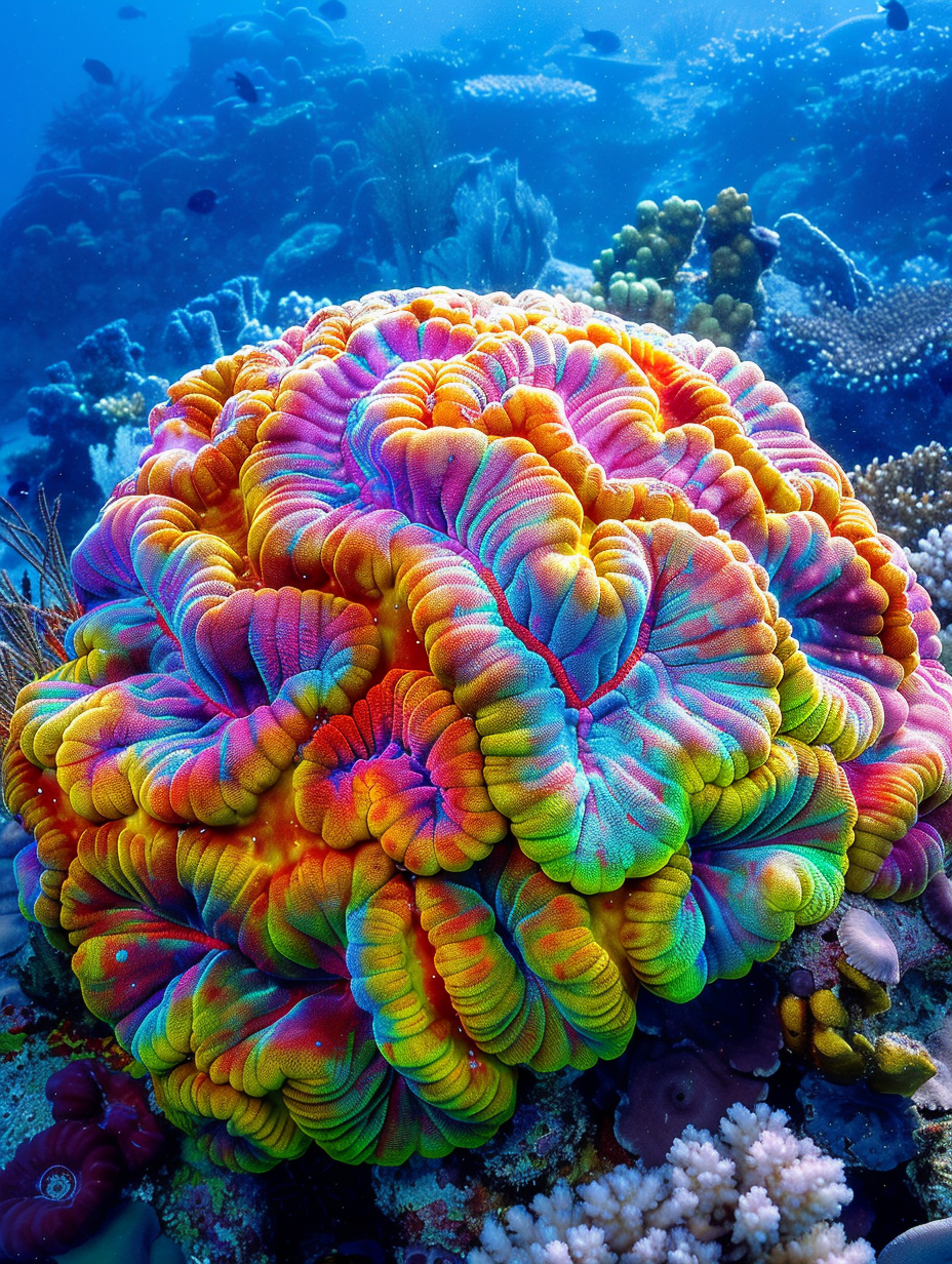 外观:珊瑚脑珊瑚的外形呈现出脑回状的结构,有时也被形容为类似大脑