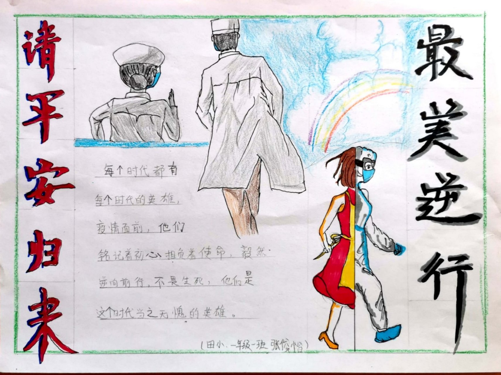 最美逆行手抄报