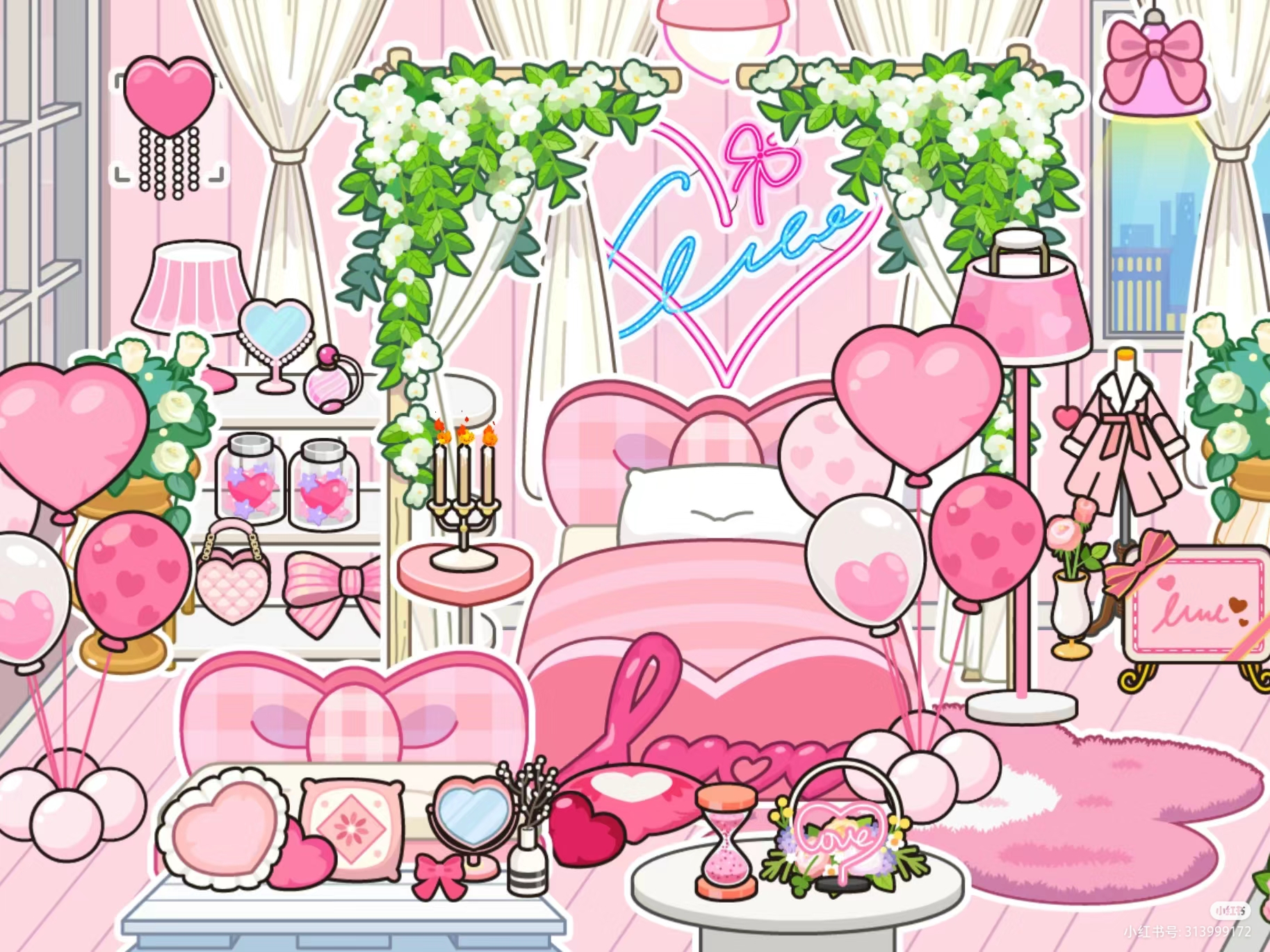 米加房间粉色系来也9494