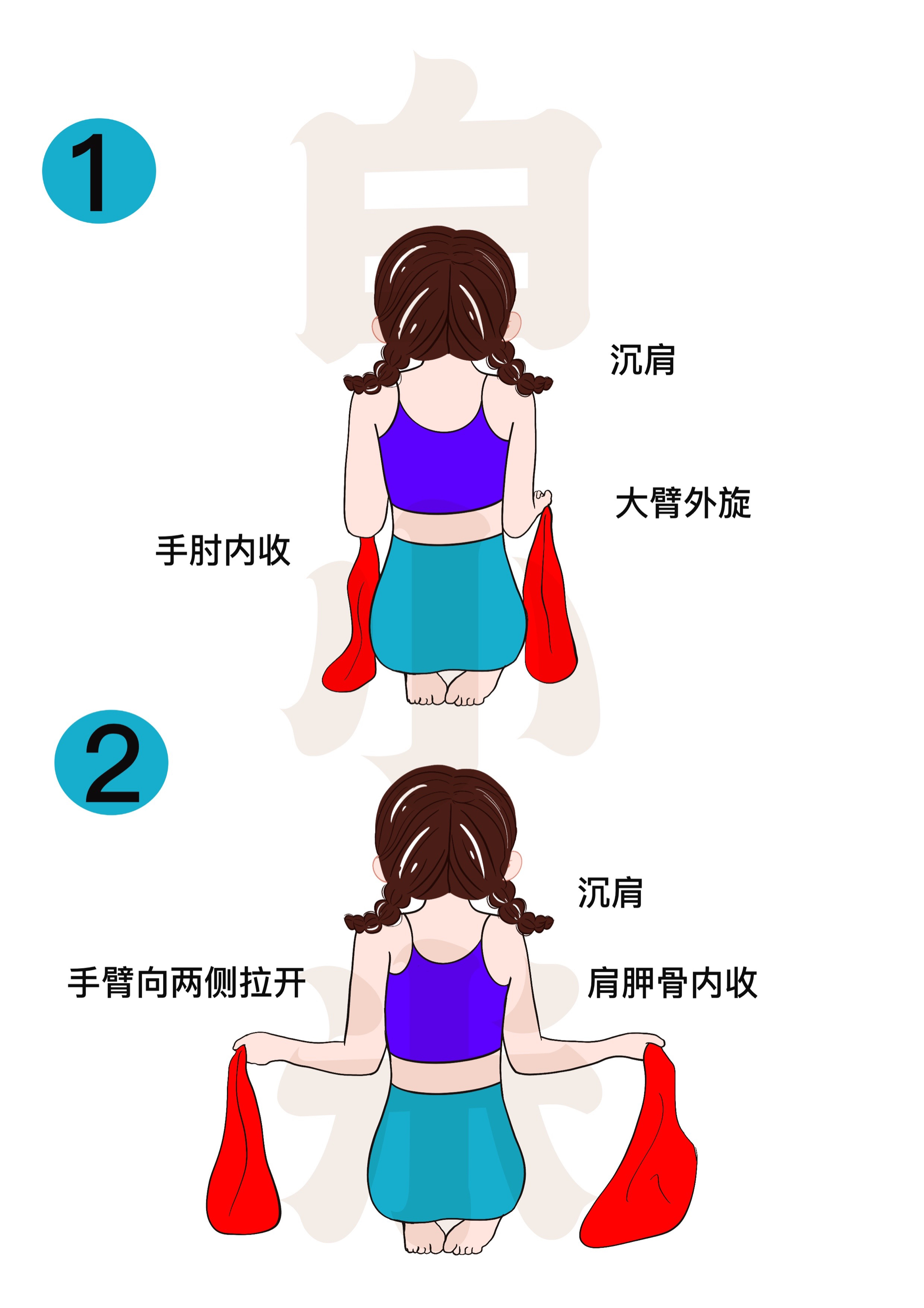 弹力带肩部训练动作图片