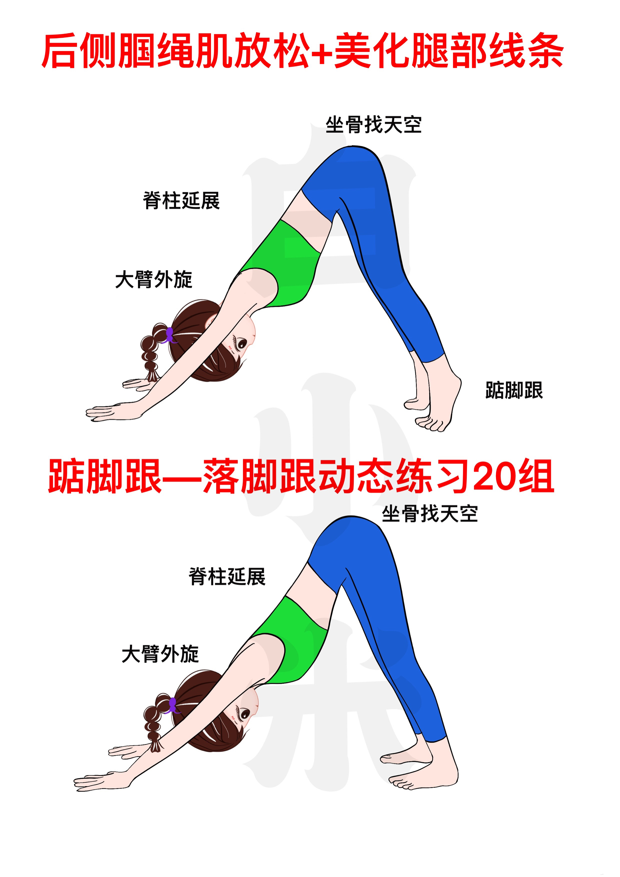 腿部拉伸动作大全图片