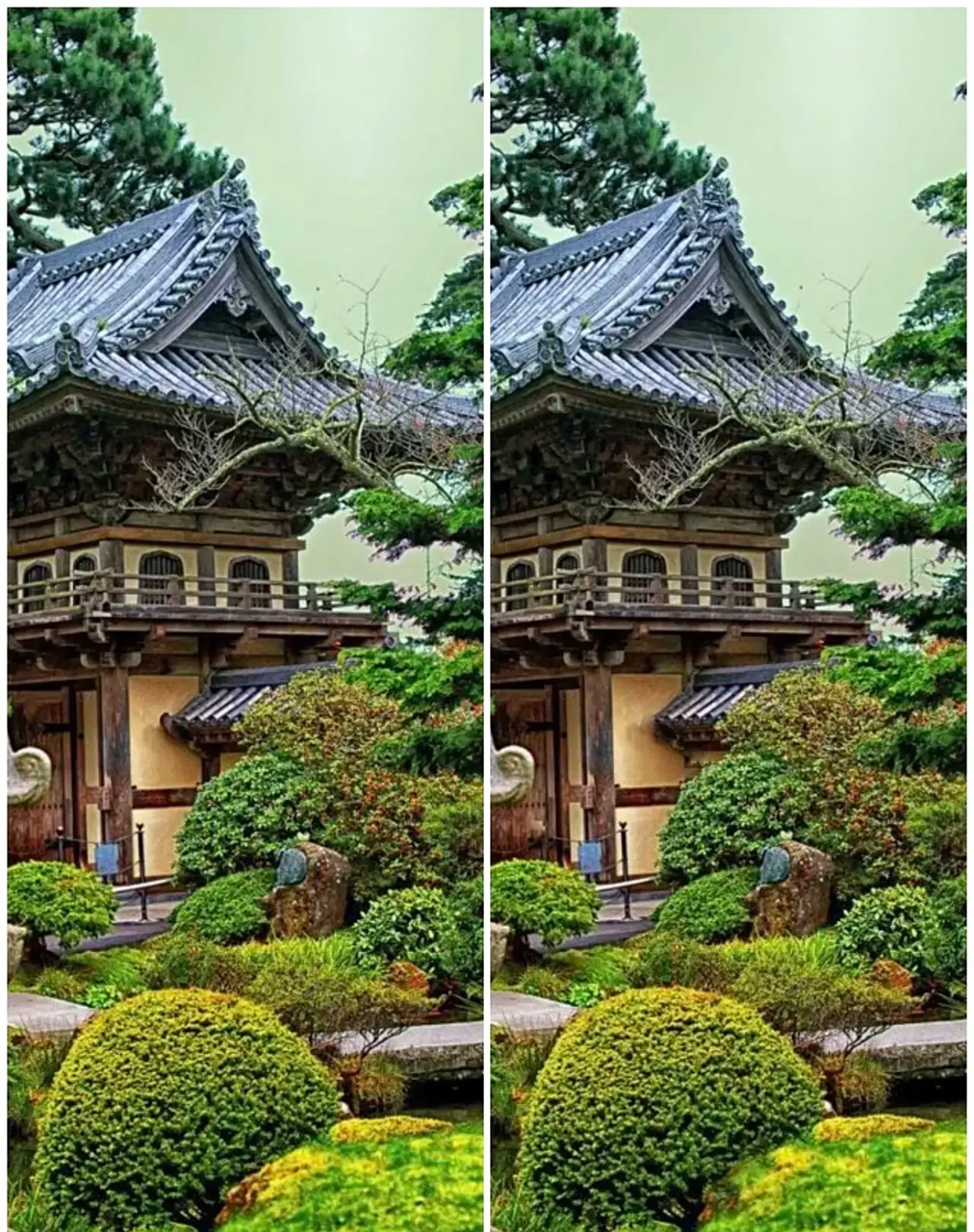 考眼力:图中美景建筑物找不同,找出3处及格,找出6处眼力非凡!