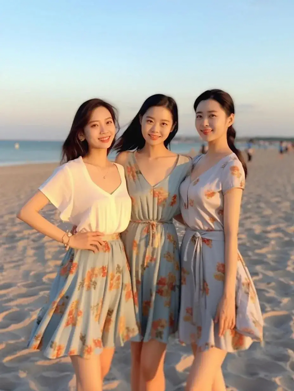 三姐妹同框,你觉得哪个最漂亮?