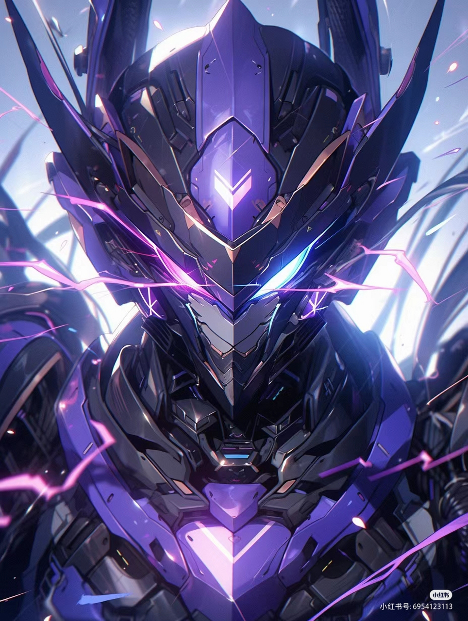 96紫黑色科技机甲战士,神秘机甲战士头部大揭秘06  一眼望去,仿佛