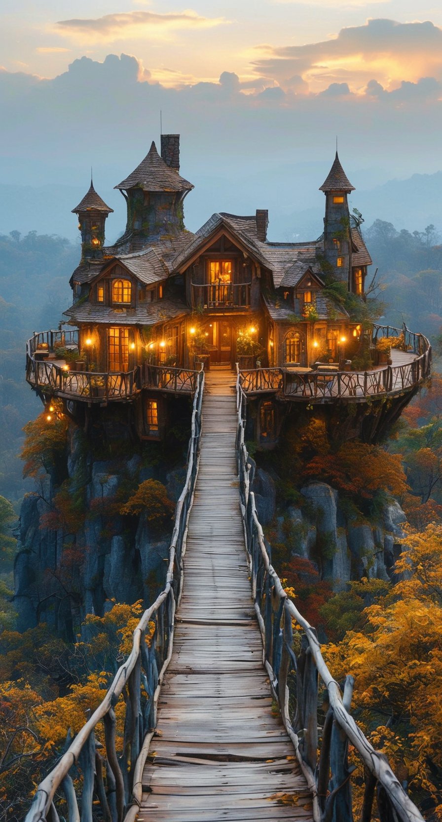 哇,这山上的城堡夜景也太美了吧,灯火阑珊处,仿佛童话世界降临!