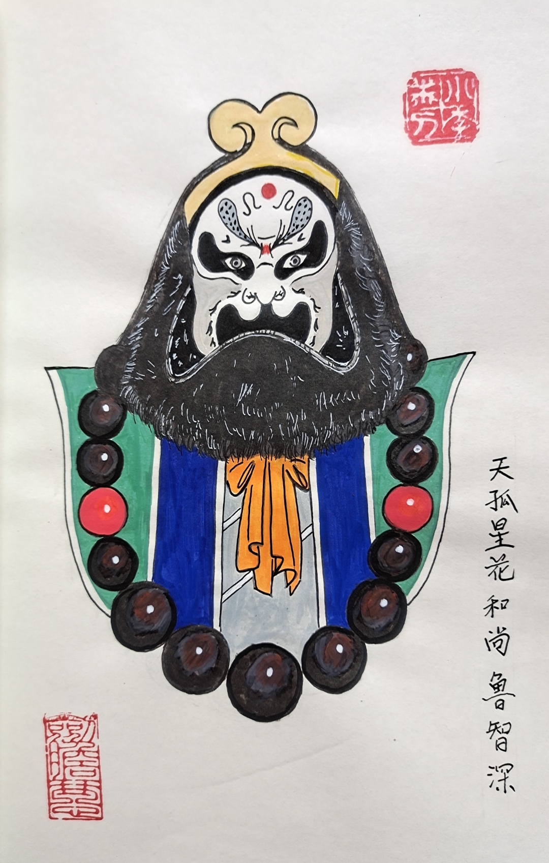 水浒人物脸谱鲁智深#脸谱绘制# #水浒传108将